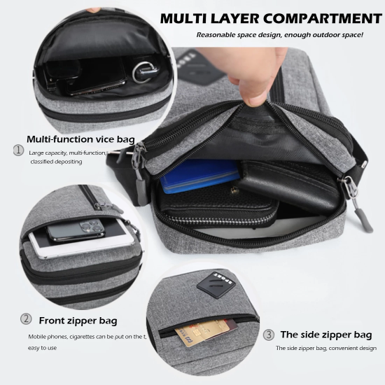 2022Men's Messenger Bag Crossbody Shoulder Bags Men Small Sling Pack For Work Business Waterproof Oxford Packs Satchel Purse